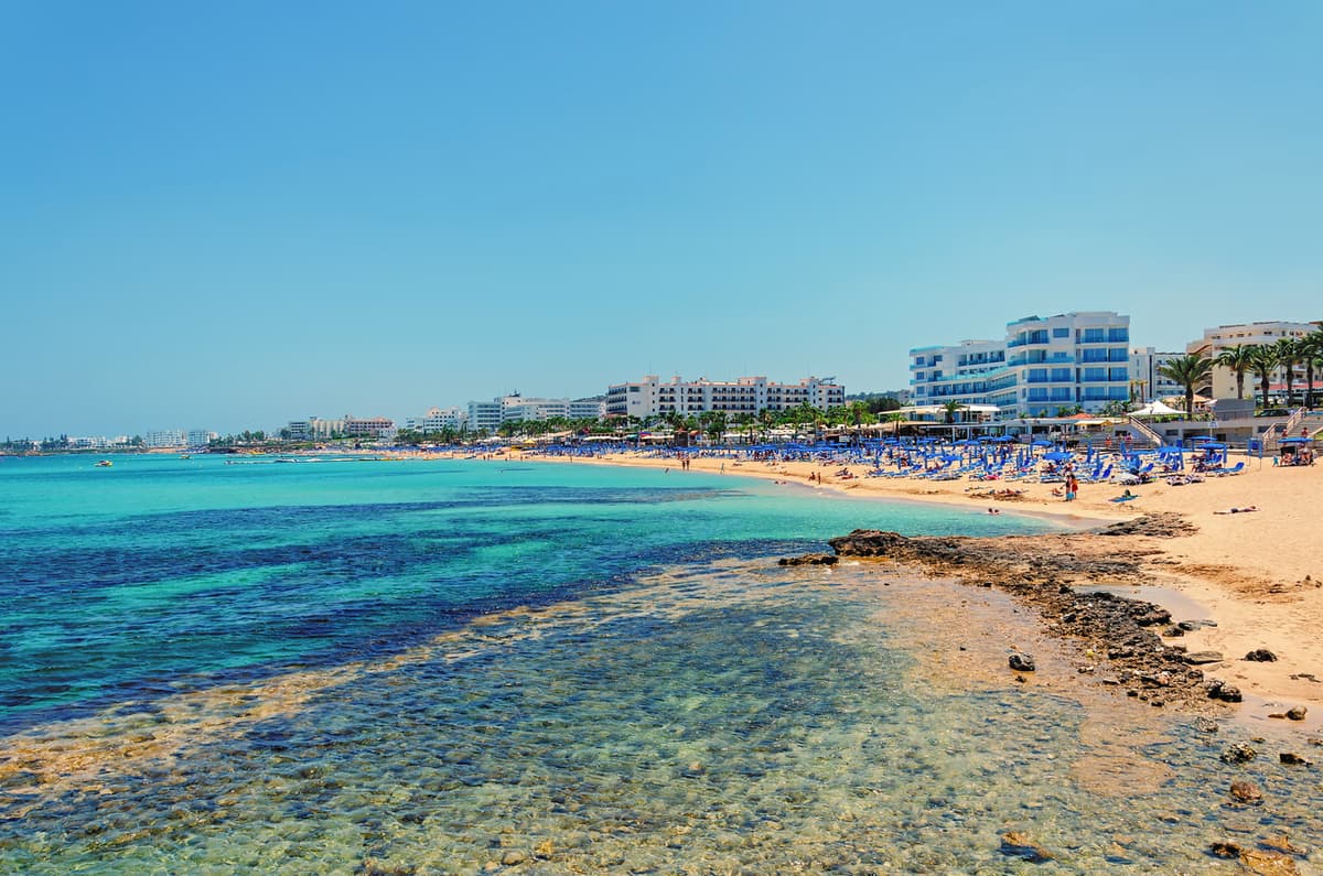 Sunny beach resort coastline, natural, accurate color balancing and exposure correction for clean, vibrant tones