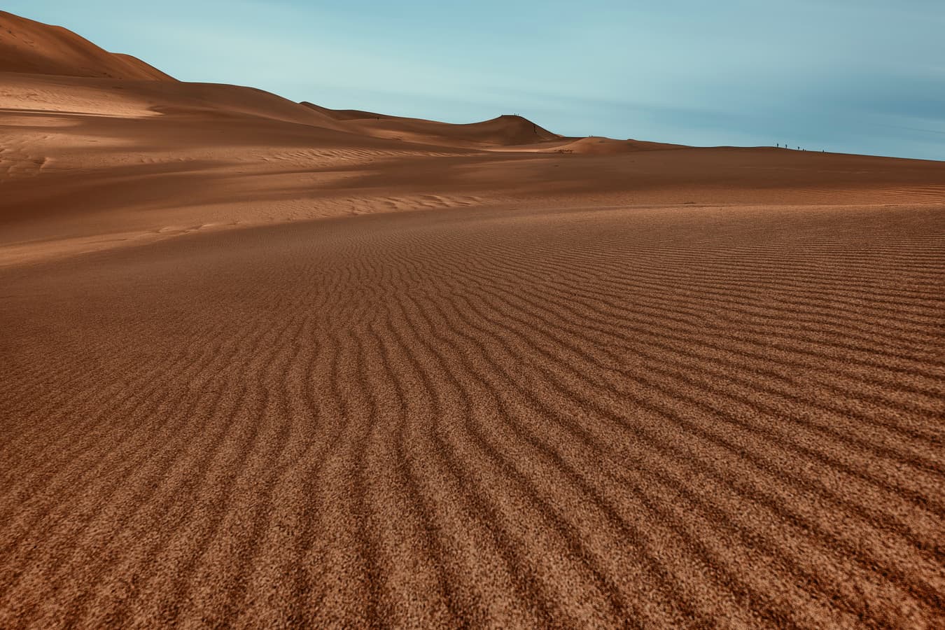 Sand dunes with rippled texture, natural, accurate color balancing and exposure correction for clean tonal harmony